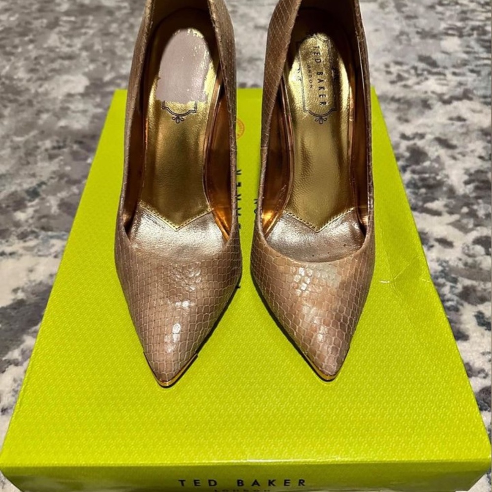 Ted Baker Leather Snake Print Pump